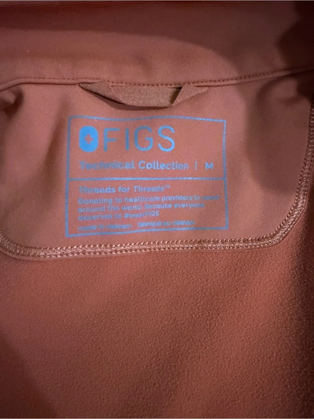 Figs Women’s On Shift CounterKnit full zip jacket in burnt orange size M - Picture 3 of 6